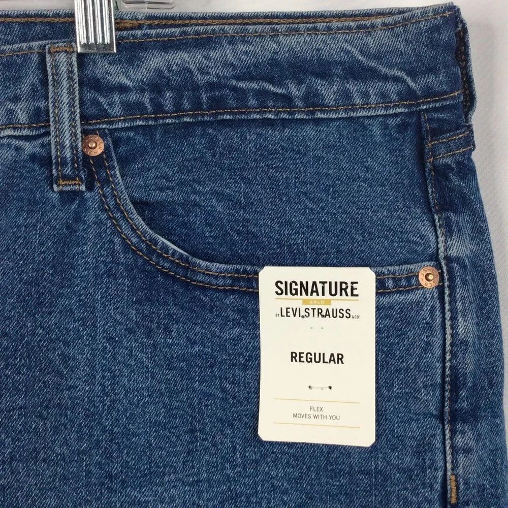 Signature Gold by Levis Strauss Mens Flex Jeans‎ Size 46x32 Regular Straight Leg